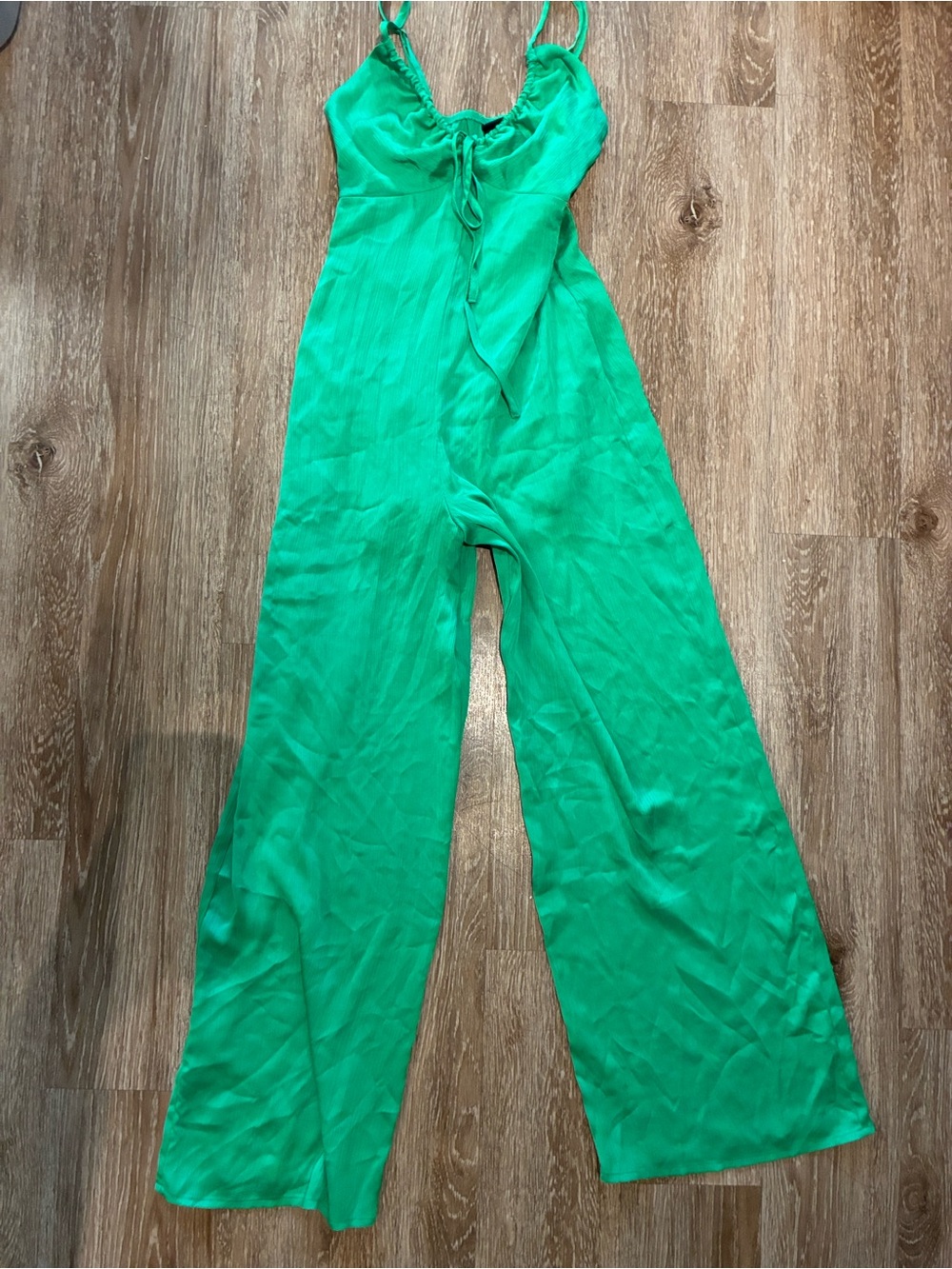 Wild fable Green Wide-Leg Jumpsuit with Tie Front